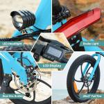 Blue Folding Electric Bike - 850W, 30MPH Speed