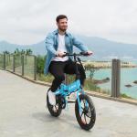 Blue Folding Electric Bike - 850W, 30MPH Speed