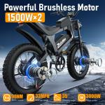 3000W Dual Motor Full Suspension Electric Mountain Bike