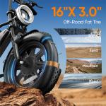 16" Fat Tire Electric Bike for Adults 1000W