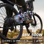 26" Folding Electric Mountain Bike 750W 21 Speed