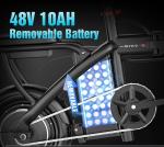 500W Folding Electric Bike for Adults and Teens