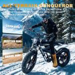 1500W Electric Mountain Bike 75Mile Range 34MPH