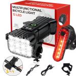 USB Rechargeable Waterproof Bike Light and Horn Set