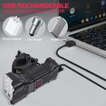 USB Rechargeable Waterproof Bike Light and Horn Set