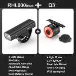 ROCKBROS USB-C LED Bike Headlight and Taillight Set