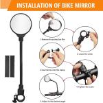 Adjustable Bike Handlebar Mirrors - Set of 2