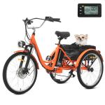 24" Electric Tricycle with Dual Battery and Basket