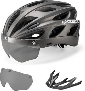 ROCKBROS Adult Bike Helmet with Detachable Goggles