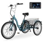 NAIZEA 7-Speed Electric Adult Tricycle Cruiser Bike