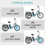 NAIZEA 7-Speed Electric Adult Tricycle Cruiser Bike