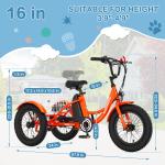 MOONCOOL 16-Inch 250W Electric Tricycle for Kids