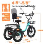 Narrak Folding Electric Fat Tire Trike 1100W