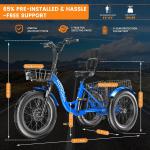 NAIZEA Electric Fat Tire Tricycle with Battery