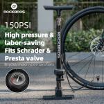 ROCKBROS High Pressure Bike Floor Pump with Gauge