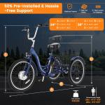 H&ZT 700W Adult Electric Tricycle - 26" Wheel