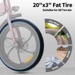 Pink 850W Folding Electric Bike for Adults