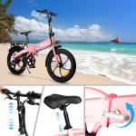 Pink 850W Folding Electric Bike for Adults