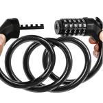 Combination Bike Lock Cable Chain - Black 5 Digits