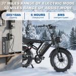 20” Full Suspension Electric Bike with Removable Battery