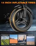 1200W 14'' Folding Electric Bike, 25MPH Speed