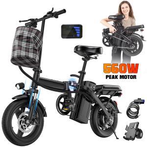 560W Folding Electric Bike for Commuting - 24MPH