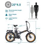 Narrak Folding Fat Tire Electric Bike 20" x 4.0