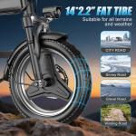 ASKGO 1000W Folding Electric Bike 25MPH 14
