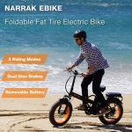 Narrak Folding Fat Tire Electric Bike 20" x 4.0