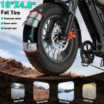 1500W Peak Electric Mountain Bike, 16" Fat Tires