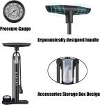 High Pressure Bike Floor Pump with Gauge