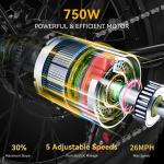 750W 48V Folding E-Bike, 20", 7 Speed