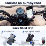 Motorcycle Phone Mount with Auto Lock and Anti-Shake