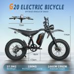 3000W Off-Road E-Mountain Bike 20" 37MPH