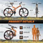 Betterland 26" Folding Mountain Bike with Suspension