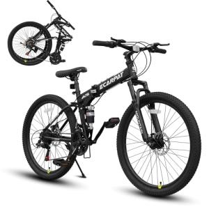 Ecarpat 26" Folding Mountain Bike, 21 Speed