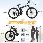 Ecarpat 26" Folding Mountain Bike, 21 Speed