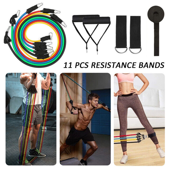 11-Piece Fitness Band Set: Pilates, Yoga, Abs Exercises