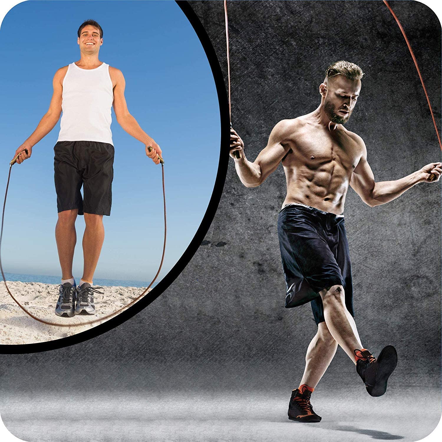 Adjustable Leather Gym Jump Rope for Boxing Fitness