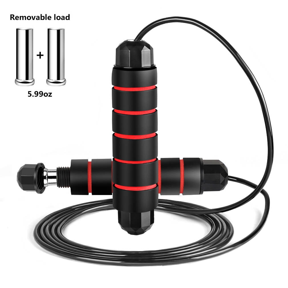 Red Adjustable Jump Rope for Fitness - 10ft