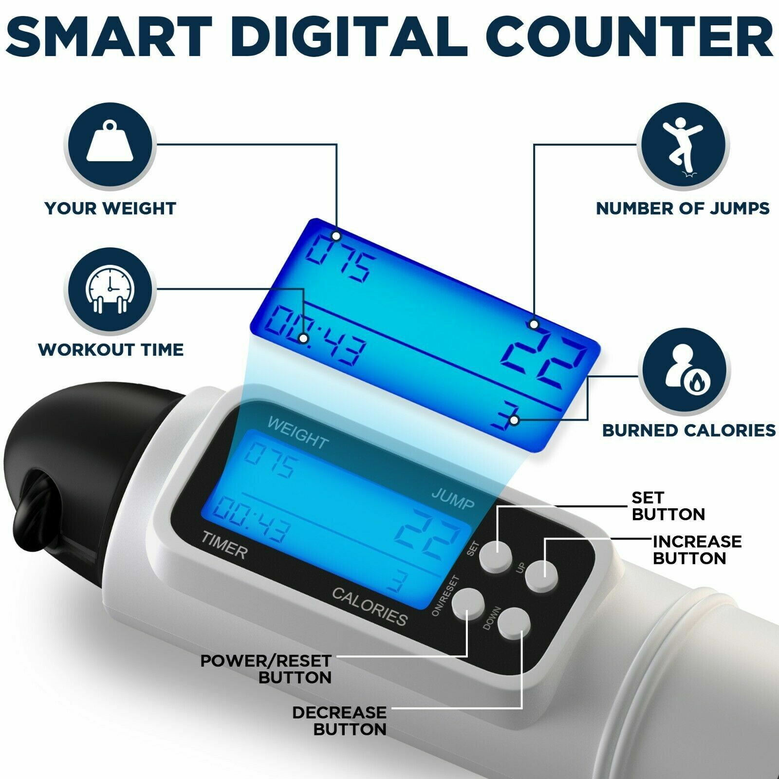 RDX Climbing Rope: Digital Counter, Weighted, Speed