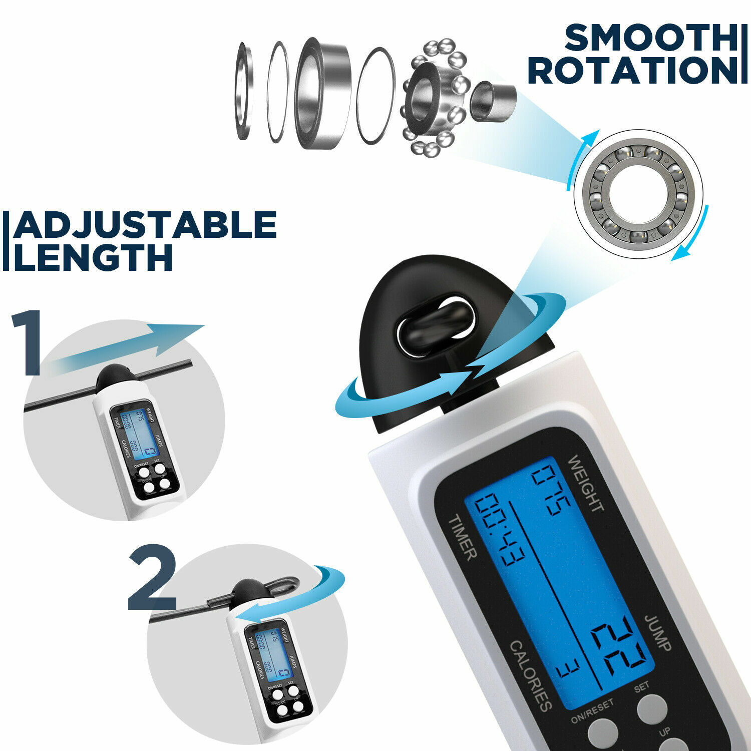RDX Climbing Rope: Digital Counter, Weighted, Speed
