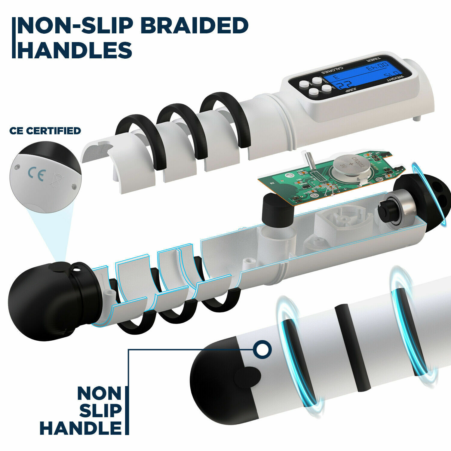 RDX Climbing Rope: Digital Counter, Weighted, Speed
