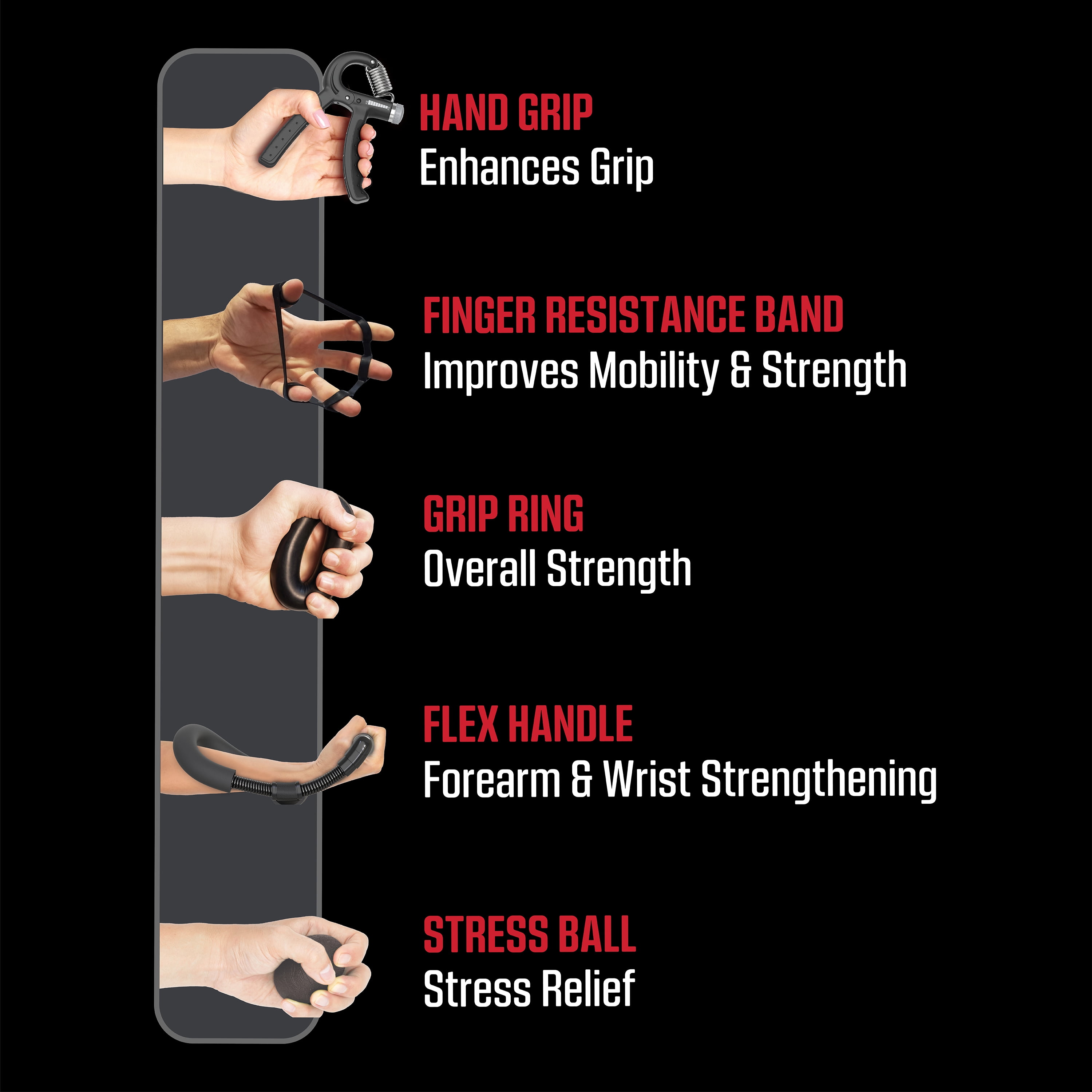 PowerFlex Grip Strengthening Kit - 5-Piece Set