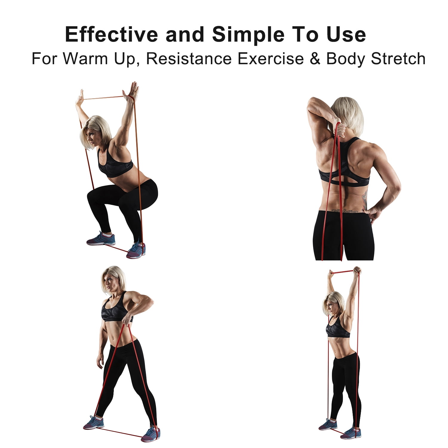 XPRT Fitness Resistance Bands Powerlifting Set of 4