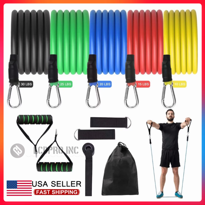 11-Piece Resistance Band Set for Home Gym Workouts