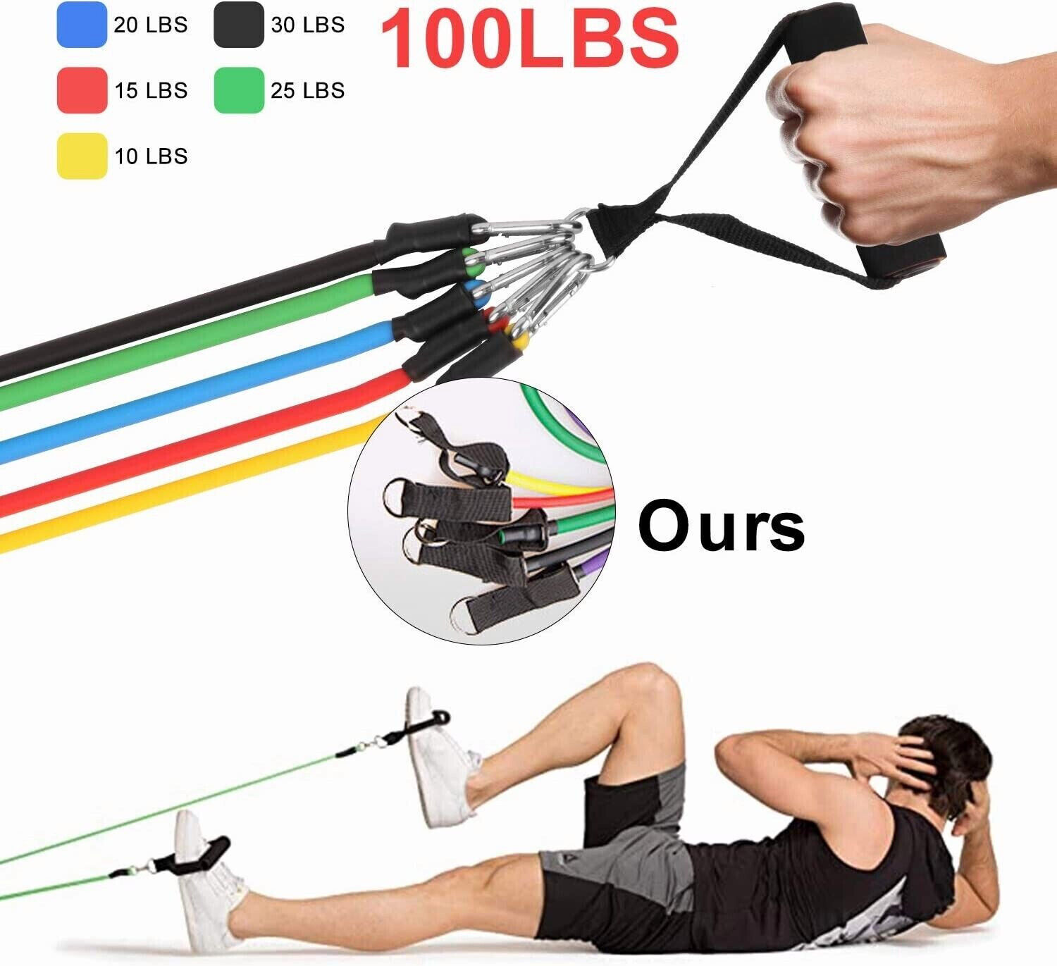 11-Piece Resistance Band Set for Yoga and Fitness