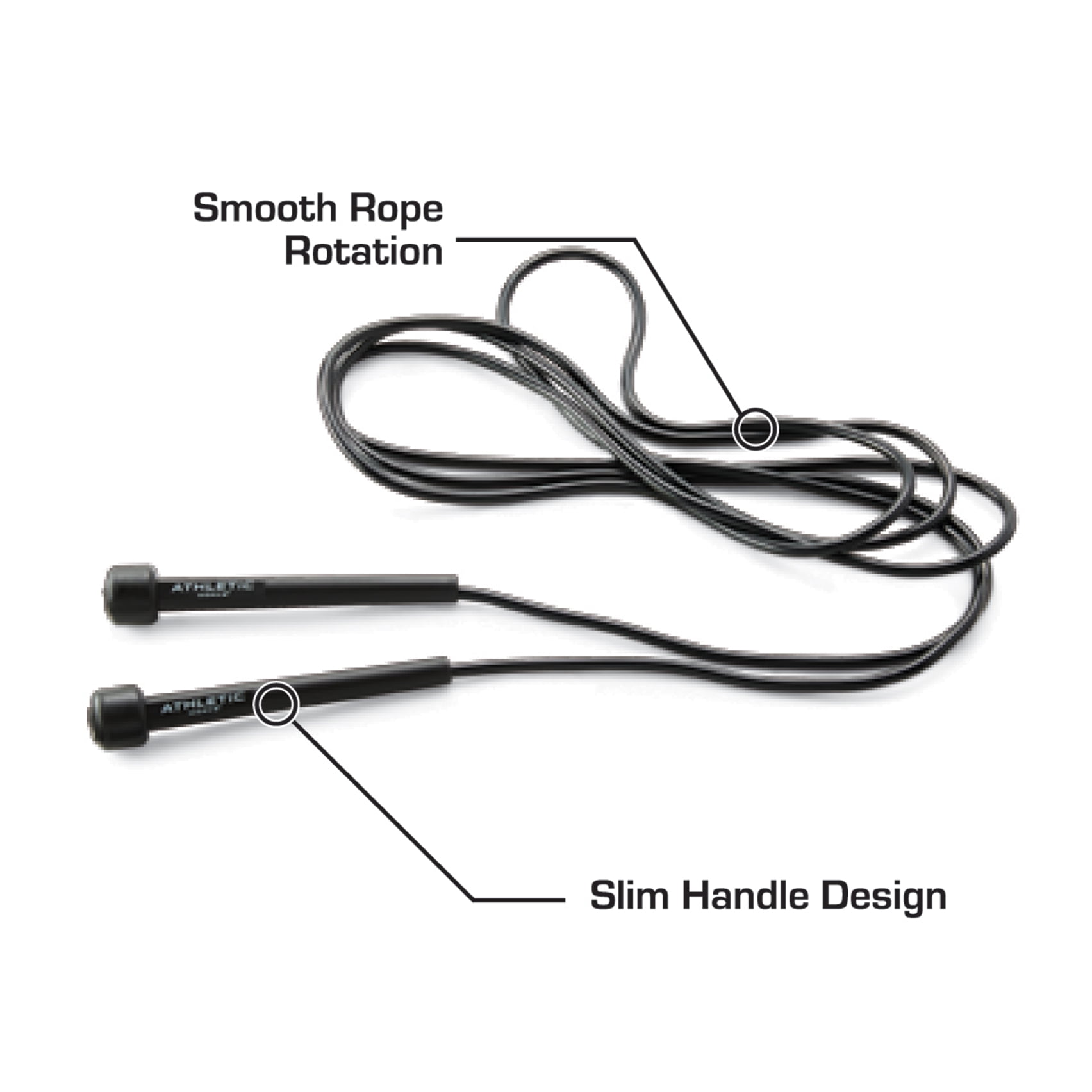 Lightweight Speed Jump Rope - 9' Length, Black