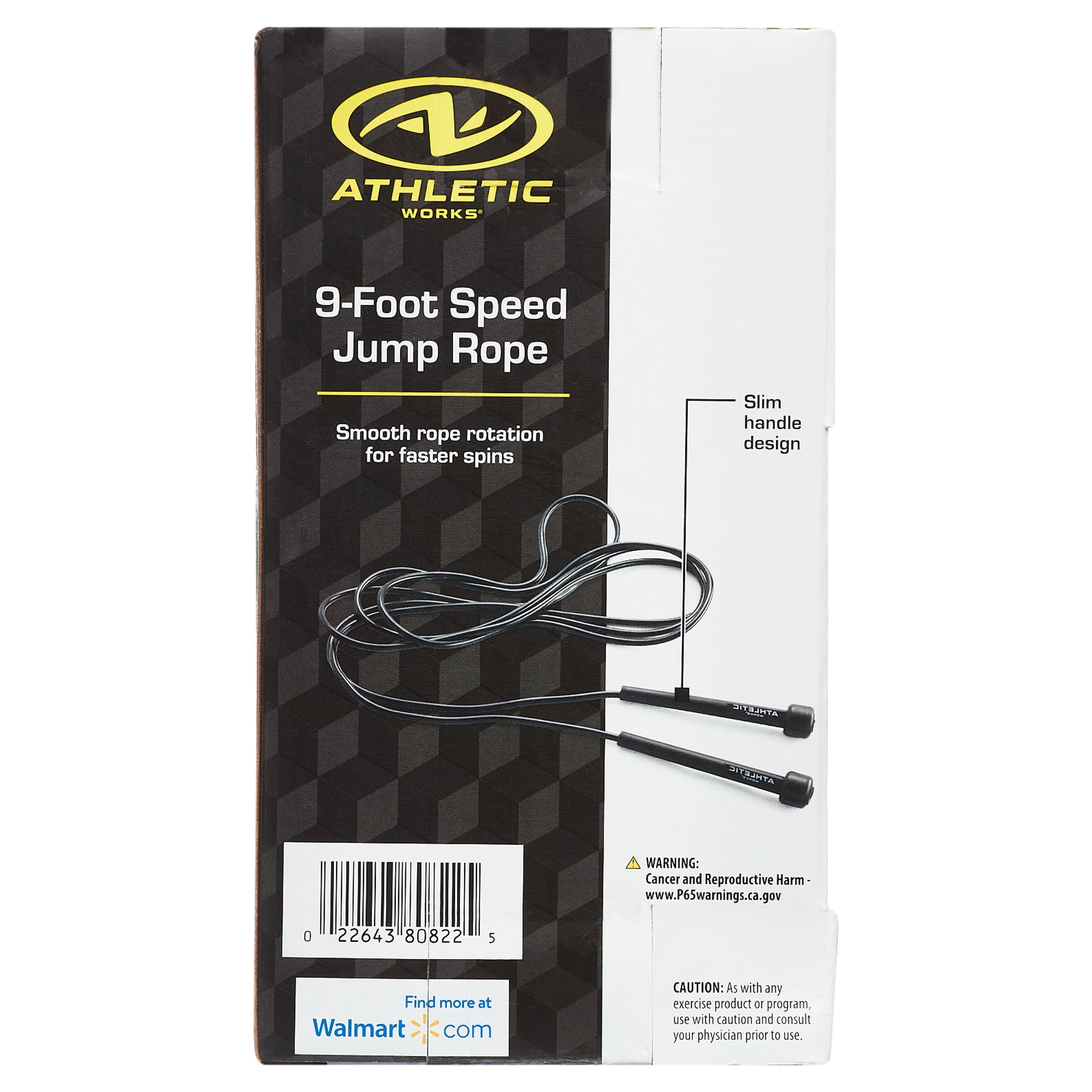 Lightweight Speed Jump Rope - 9' Length, Black