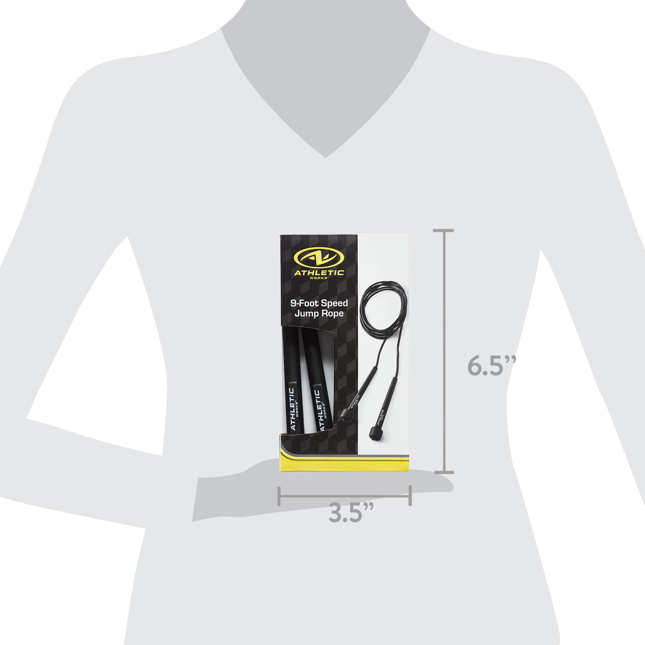 Lightweight Speed Jump Rope - 9' Length, Black